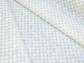 LIGHT YELLOW BROWN TEXTURE PRINT PRIMIUM MIX LINEN SHIRT FABRIC.